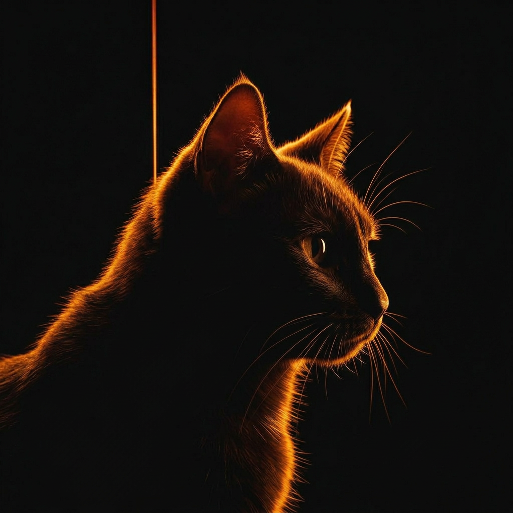 A curious cat peeking into the studio from the dark